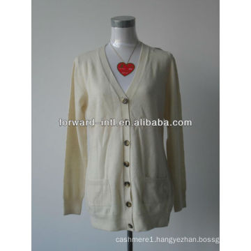 ladies' knitted cardigan 100% fine wool